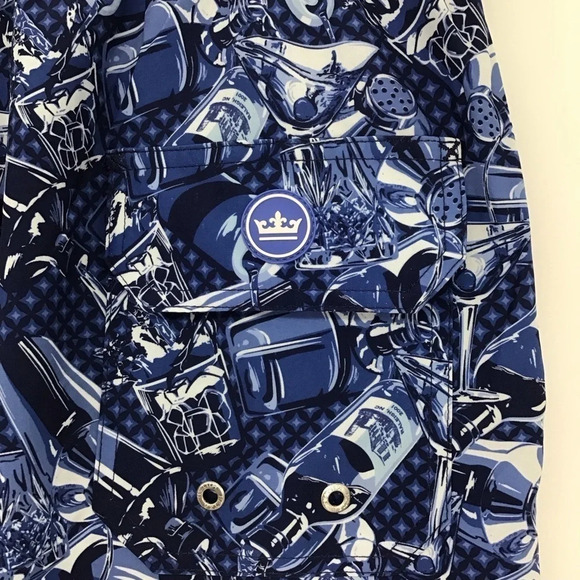 Peter Millar Men’s NWOT Seaside Swim Trunks Lined Blue Cocktails Size M - Picture 7 of 10